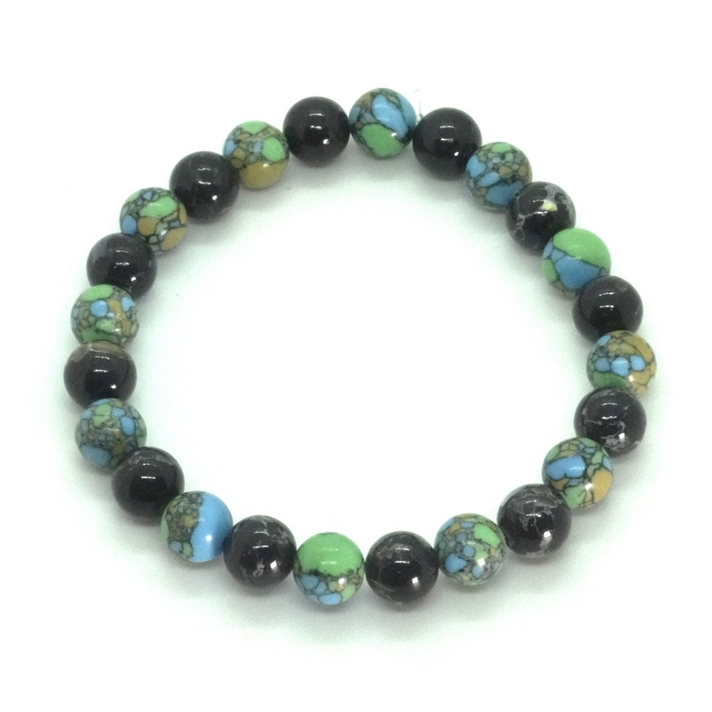 8mm Beaded Bracelet #BRB-169 - Picture 2 of 2